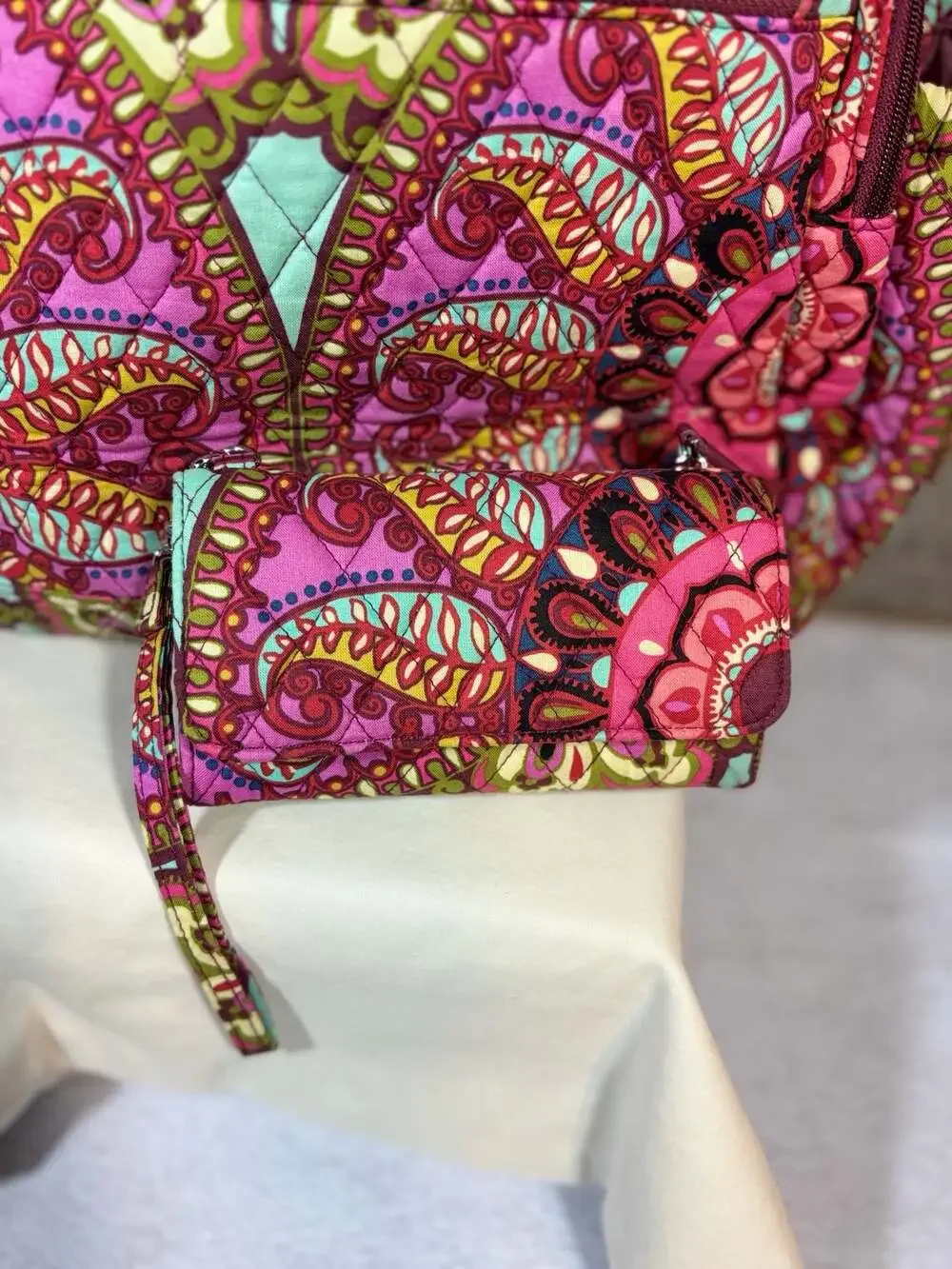 Vera Bradley 2pc Essential Quilted Backpack and wallet in Resort Medallion